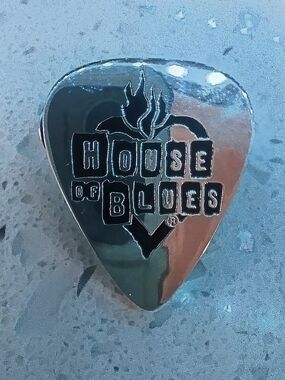 House of Blues Silver Guitar Pick Pendant - Men's Jewelry